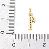 Brass Micro Pave Clear Cubic Zirconia Charms KK-G544-04G-01-3