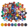120Pcs 8 Colors Dyed Natural Banded Agate Beads G-ME0001-31-1