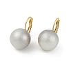 Brass with Plastic Imitation Pearl Round Hoop Earrings EJEW-Q391-04G-01-2