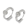 Clear Cubic Zirconia Heart Hoop Earrings EJEW-L292-009P-1