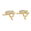 Brass Micro Pave Clear Cubic Zirconia Sea Animals Connector Charms KK-H280-01B-G-1