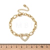 304 Stainless Steel Rhinestone Link Bracelets BJEW-P396-01D-G-5