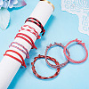 32Pcs 8 Styles Polyester & Spandex Cord Braided Bead Bracelets BJEW-TAC0065-8