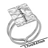 Minimalist Square 304 Stainless Steel American European Wide Band Cuff Open Rings for Women WR1392-1-1