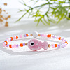Resin & Porcelain Beads Stretch Bracelets for Women LP2947-6-1