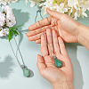 Natural Green Aventurine Faceted Perfume Bottle Pendant 304 Stainless Steel Cable Chain Necklaces NJEW-WH0002-268A-3