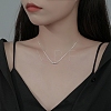 925 Sterling Silver Lucky Bead Rondelle Beaded Pendant Necklaces for Women FS-WGA8826-01-3
