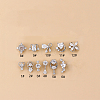 316L Surgical Stainless Steel Micro Pave Clear Cubic Zirconia L-Shaped Nose Rings WGD2F1E-10-1