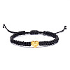Alloy Heart with Letter Pattern Bead Braided Bead Bracelets FS-WGEB992-07-1