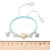 Adjustable Synthetic Turquoise & Natural Mixed Cowrie Shell & Alloy Charm Bracelets for Women BJEW-JB13548-4