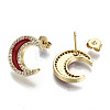 Brass Micro Pave Clear Cubic Zirconia Stud Earrings EJEW-N011-23-NF-3