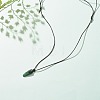 Natural Ruby in Zoisite Nugget Pendant Necklace with Cowhide Leather Cord NJEW-JN03882-05-2