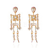 Halloween Zinc Alloy Crystal AB Rhinestone Dangle Stud Earrings FS-WGF4447-02-2