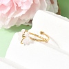 Adjustable 304 Stainless Steel Natural Other Jade Cuff Open Rings RJEW-P187-01G-05-3