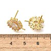 Brass Cubic Zirconia Stud Earrings Findings KK-R217-16G-3