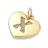 Brass Micro Pave Clear Cubic Zirconia Pendants KK-D229-01G-24-2