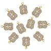 10Pcs Rack Plating Brass Micro Pave Clear Cubic Zirconia Pendants ZIRC-SZ0004-08-1