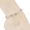 304 Stainless Steel Hollow Spiral Link Chain Anklets AJEW-AN00848-02-3