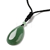 Natural Green Aventurine Pendant Necklace with Nylon Cord for Women NJEW-L464-A07-2
