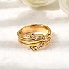 304 Stainless Steel Micro Pave Cubic Zirconia Finger Rings for Women RJEW-K316-06G-1
