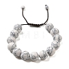 12.5mm Round Synthetic Howlite Braided Bead Bracelets for Women Men BJEW-C060-01I-1
