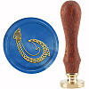 Brass Wax Seal Stamp with Handle AJEW-WH0184-0955-1