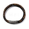 Braided Leather Multi-strand Bracelets BJEW-B096-16B-01-1