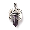 Natural Amethyst Pointed Pendants G-B042-04P-57-2