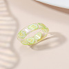 Summer Transparent Resin Fruit Pattern Finger Rings for Women WGF91BA-21-1