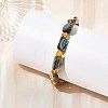 Natural Paua Shell & Amber Beaded Bracelets BJEW-JB14178-2