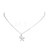 Ocean 304 Stainless Steel Starfish & Natural Pearl Pendant Necklaces for Women NJEW-JN06090-2