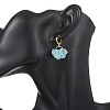 3 Pairs Natural Rose Quartz & White Jade & Lapis Lazuli Chip Beads Hoop Earrings EJEW-JE06823-3