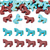 20Pcs 2 Colors Synthetic Turquoise Dyed Horse Beads G-TA0003-18C-1