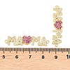Mother's Day Brass Micro Pave Clear and Magenta Cubic Zirconia Connector Charm KK-F931-27A-G-3