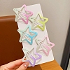 5Pcs 5 Colors Alloy Snap Hair Clips for Girl PW-WGE2ADA-09-1