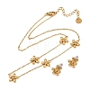 Flower 304 Stainless Steel Rhinestone Necklaces & Stud Earrings Sets for Women SJEW-K003-02G-5