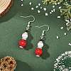 Christmas Handmade Polymer Clay Rhinestone Dangle Earrings EJEW-JE07518-2