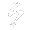 2Pcs 2 Styles 201 Stainless Steel Butterfly & Dragonfly Pendant 304 Stainless Steel Pea Chain Necklaces for Women NJEW-JN05998-4