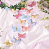 18Pcs 6 Styles Cloth Butterfly Alligator Hair Clip OHAR-GF0001-39-4