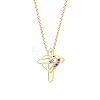 Mother's Day Brass Micro Pave Colorful Cubic Zirconia Heart Cross Pendant 304 Stainless Steel Cable Chain Necklaces for Women WGBC0BB-02-2