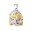 304 Stainless Steel Pendant Rhinestone Settings STAS-F363-03GP-1