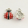 Platinum Plated Alloy Enamel Ladybug Charms ENAM-R032-05-1