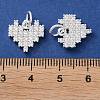 Rack Plating Brass Micro Pave Clear Cubic Zirconia Charms KK-D097-01S-3