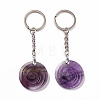 Natural Amethyst Vortex Pendant Keychain KEYC-E038-01P-01-1