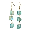 Dyed Natural Quartz Nugget Dangle Stud Earrings EJEW-JE05611-4