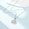 Halloween 304 Stainless Steel Hollow Floral Pumpkin Pendant Cable Chain Necklaces for Men Women NJEW-K308-09P-3