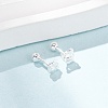 S999 Fine Silver Stud Earrings EJEW-C179-03S-2