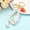 Acrylic & ABS Plastic Pearl Bead Keychains KEYC-YW00299-03-5