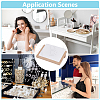 Rectangle Wooden Slant Back Jewelry Display Stands with Imitation Leather Mat for Earrings Necklaces ODIS-WH0079-114A-5