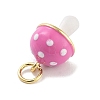 Real 18K Gold Plated Rack Plating Brass Enamel Charms KK-M293-24G-01-2